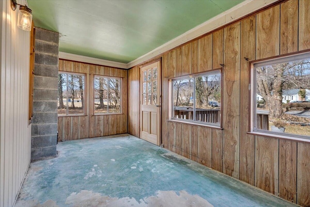 view of unfurnished sunroom