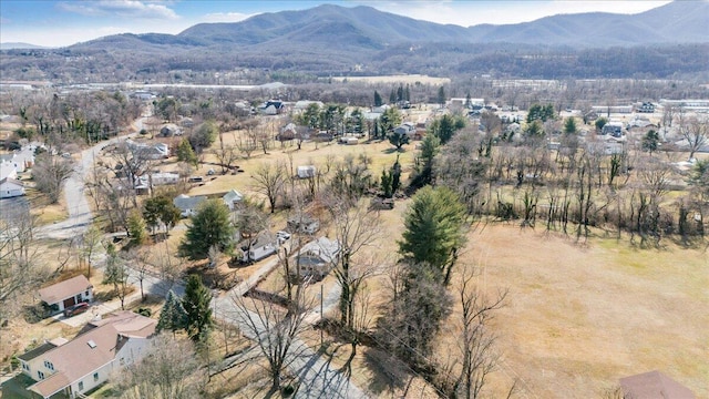 bird's eye view with a mountain view