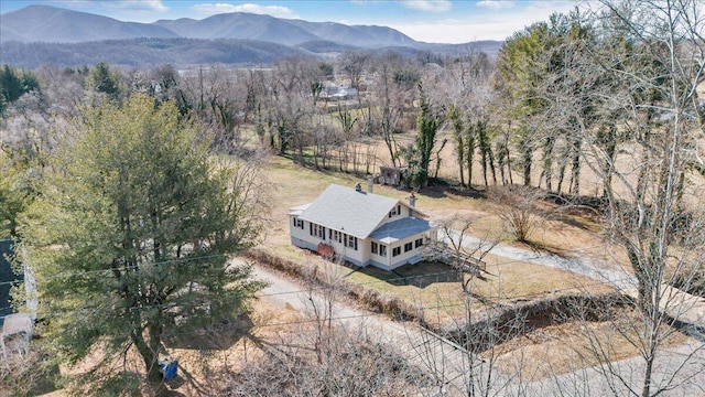 aerial view featuring a mountain view