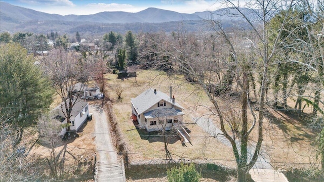 aerial view featuring a mountain view