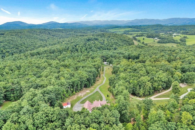 drone / aerial view with a mountain view