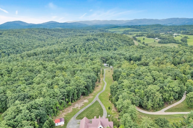 drone / aerial view with a mountain view