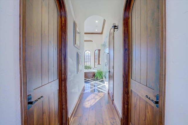 hall featuring hardwood / wood-style floors