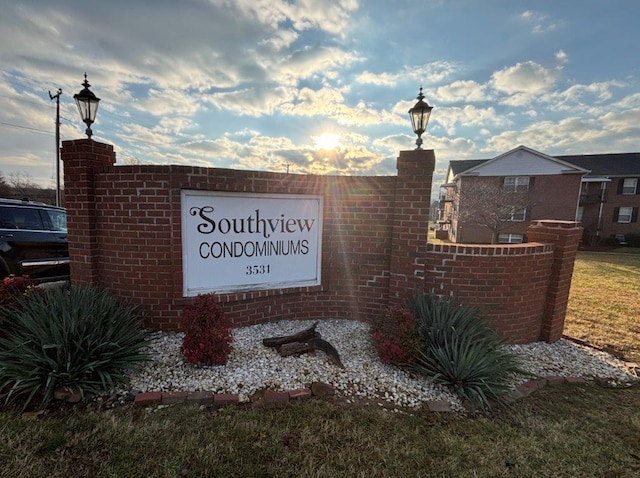 view of community sign