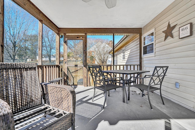 view of sunroom