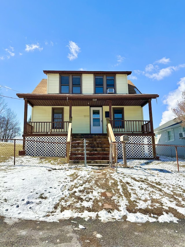 view of front of home with covered porch