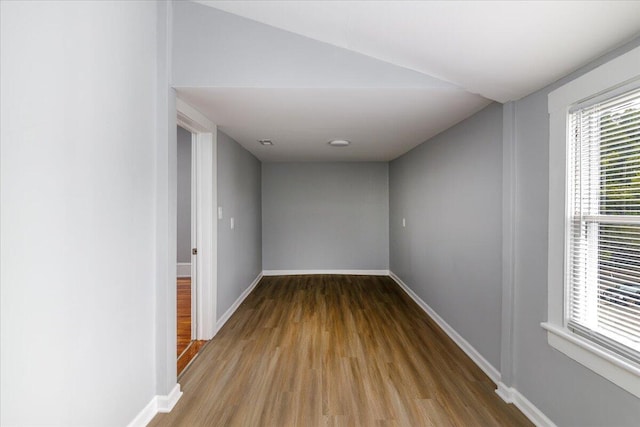 spare room with light hardwood / wood-style flooring