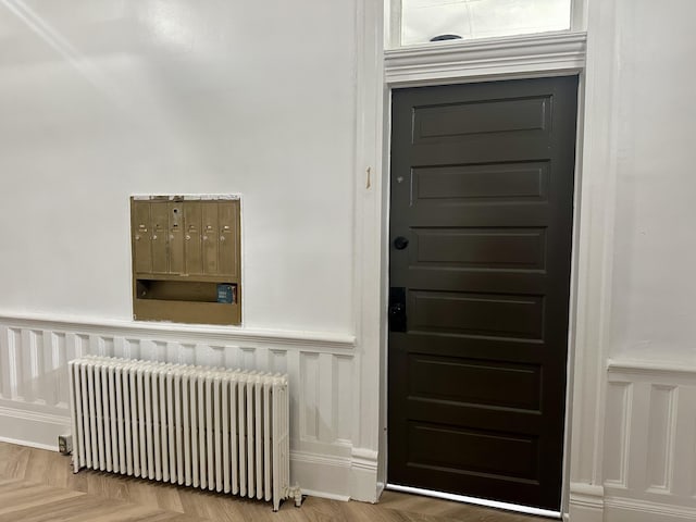 entrance to property with radiator heating unit