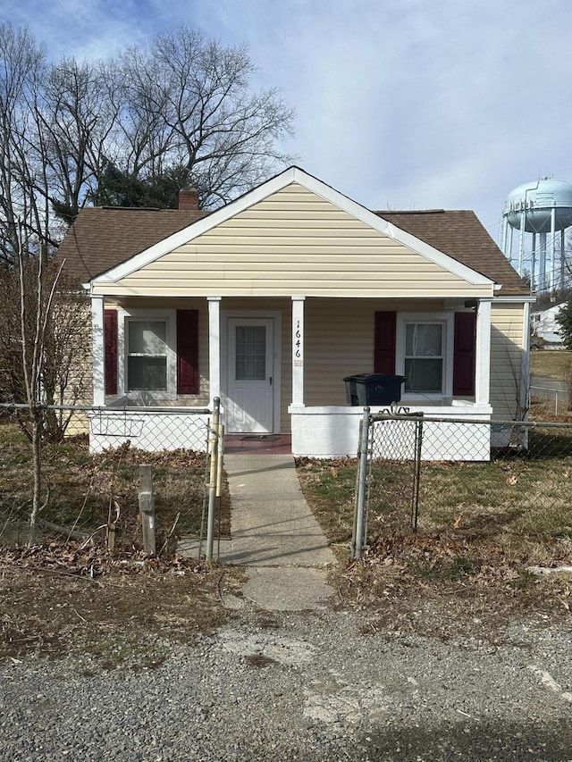 view of front of property with a porch