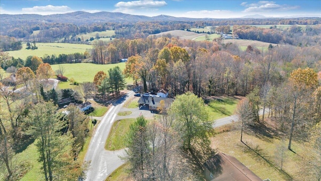 bird's eye view featuring a mountain view