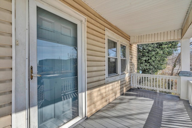 deck featuring covered porch