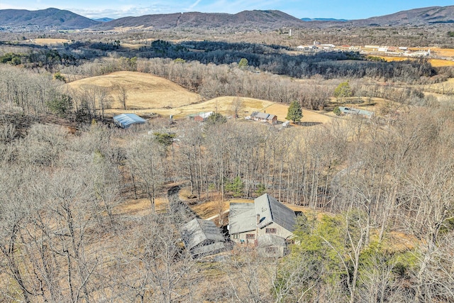 aerial view featuring a mountain view