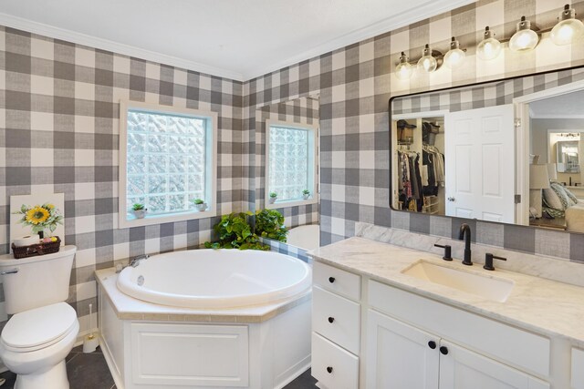 bathroom with vanity, tile patterned flooring, and a bathtub