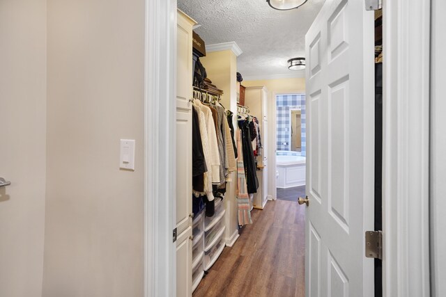 bathroom featuring ornamental molding, vanity, toilet, and a shower with door