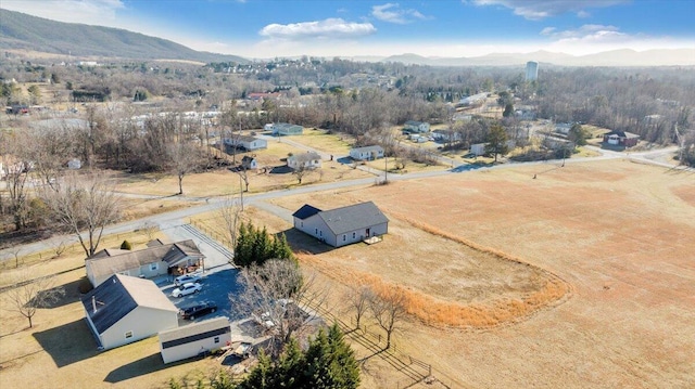 birds eye view of property featuring a mountain view