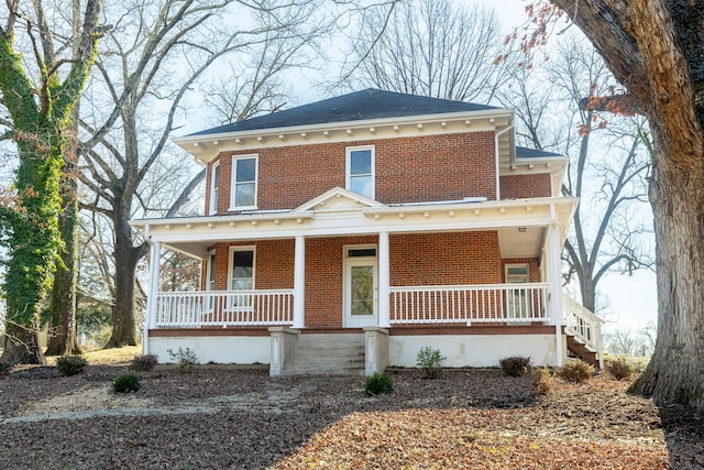 view of front of home with covered porch