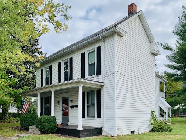 view of front of property with covered porch