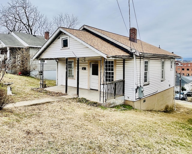 view of front of home with a patio