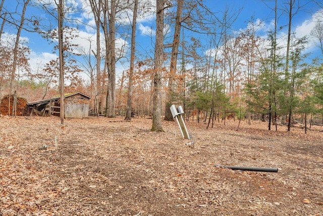 view of yard with an outdoor structure