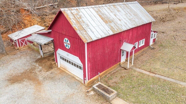 view of outbuilding featuring a garage