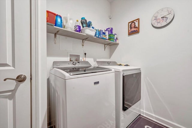 laundry area featuring separate washer and dryer