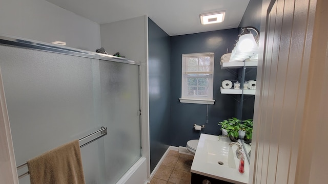 bathroom featuring tile patterned flooring, vanity, and toilet