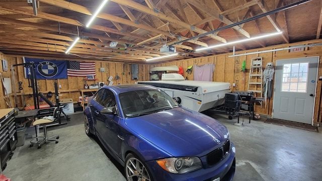 garage featuring a garage door opener