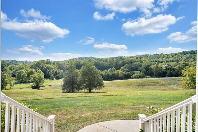 view of yard with a rural view