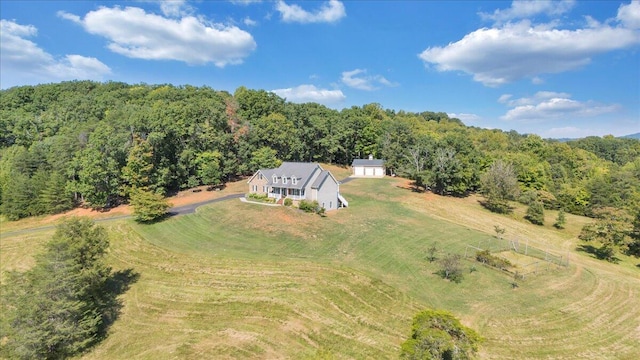 aerial view featuring a rural view