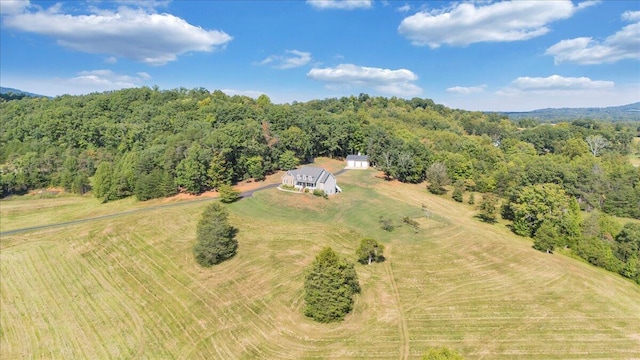 aerial view with a rural view