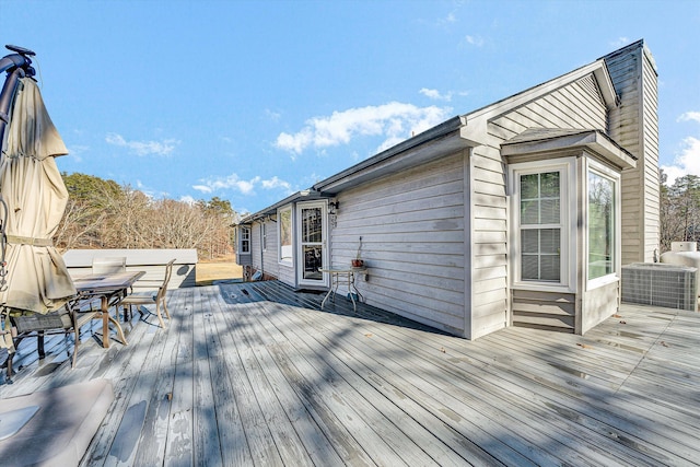 deck featuring cooling unit