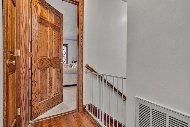 hallway featuring light wood-type flooring