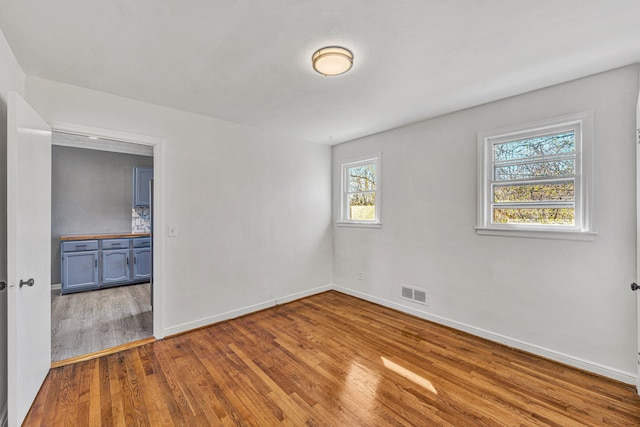 empty room featuring light wood-type flooring