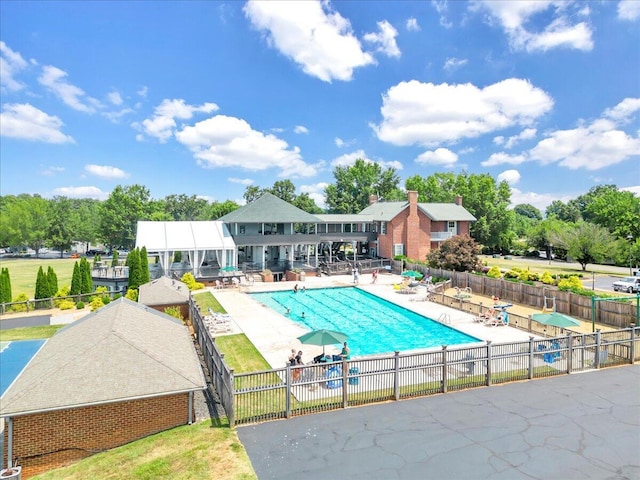 view of pool featuring a patio area