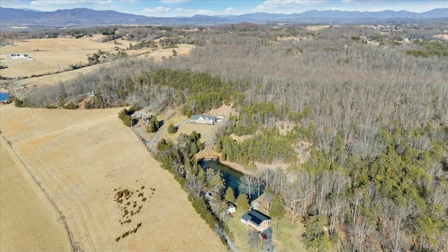 aerial view with a mountain view