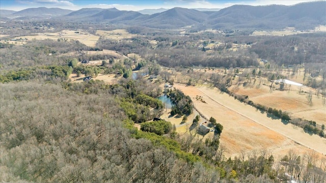 bird's eye view with a mountain view