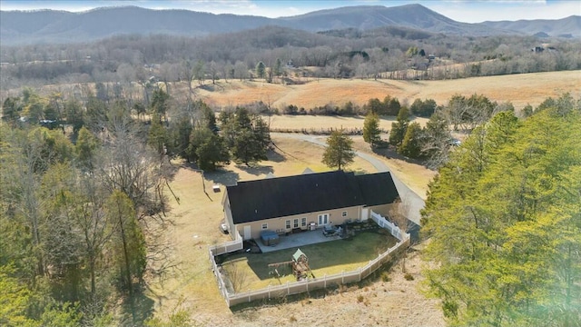 aerial view featuring a mountain view