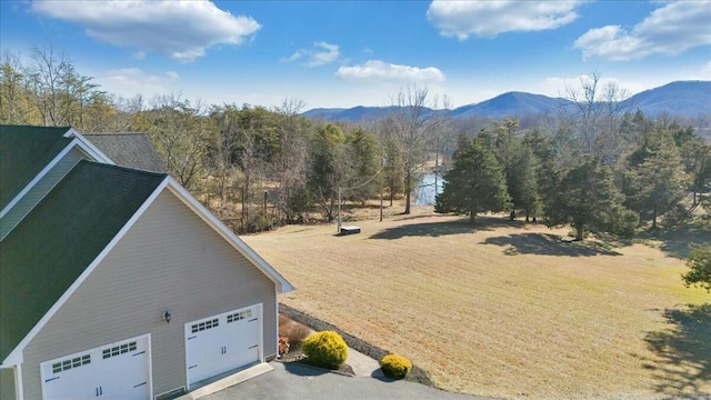 bird's eye view featuring a mountain view