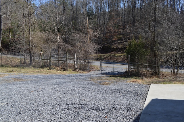 view of road with a gate