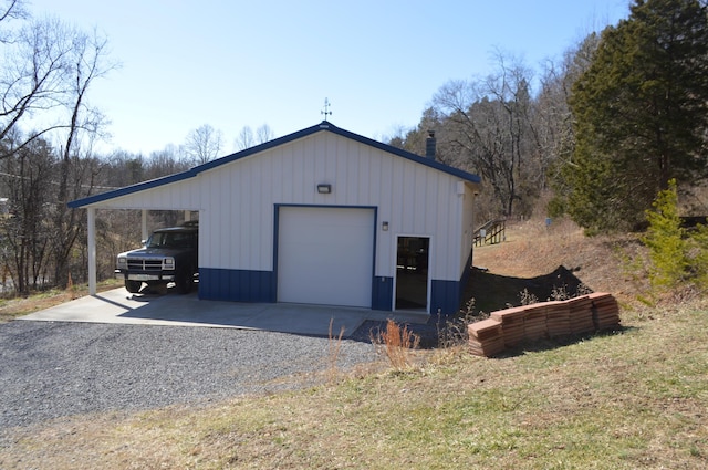 garage with a detached garage