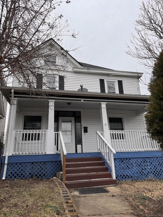 view of front of house with covered porch