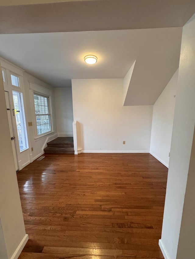 interior space featuring dark wood-type flooring