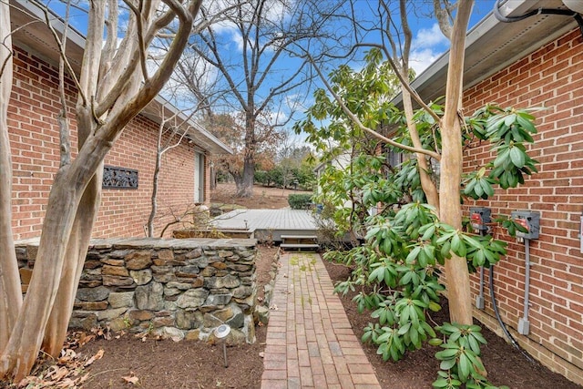 view of yard featuring a deck