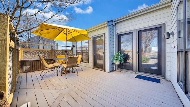 view of wooden deck