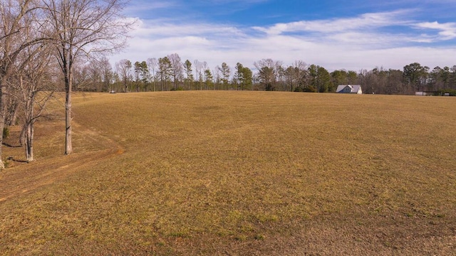 view of yard with a rural view