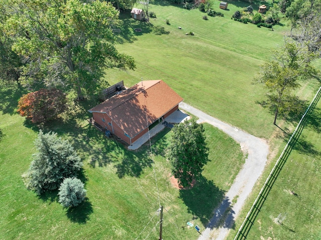 drone / aerial view with a rural view