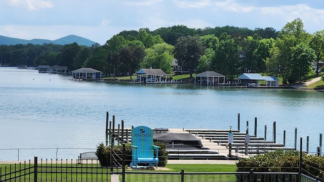 1057 Barrow Hills Dr, Huddleston, VA 24104 - dock featuring a water and mountain view and fence
