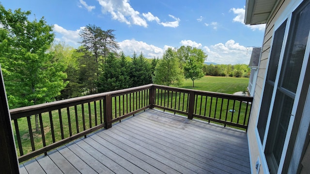 1057 Barrow Hills Dr, Huddleston, VA 24104 - wooden terrace featuring a lawn