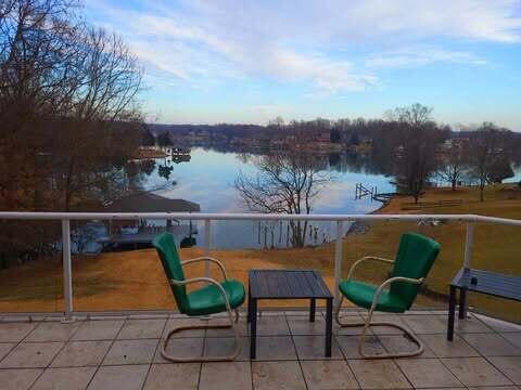 balcony with a water view