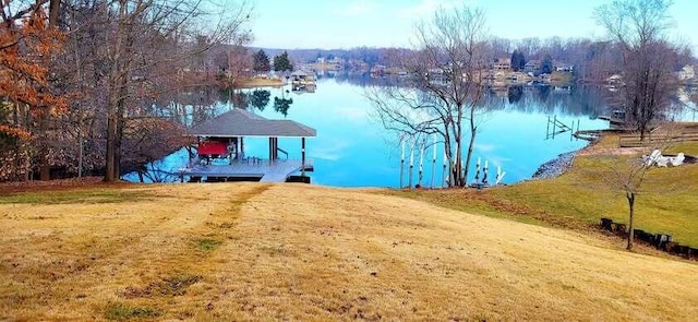 water view with a dock